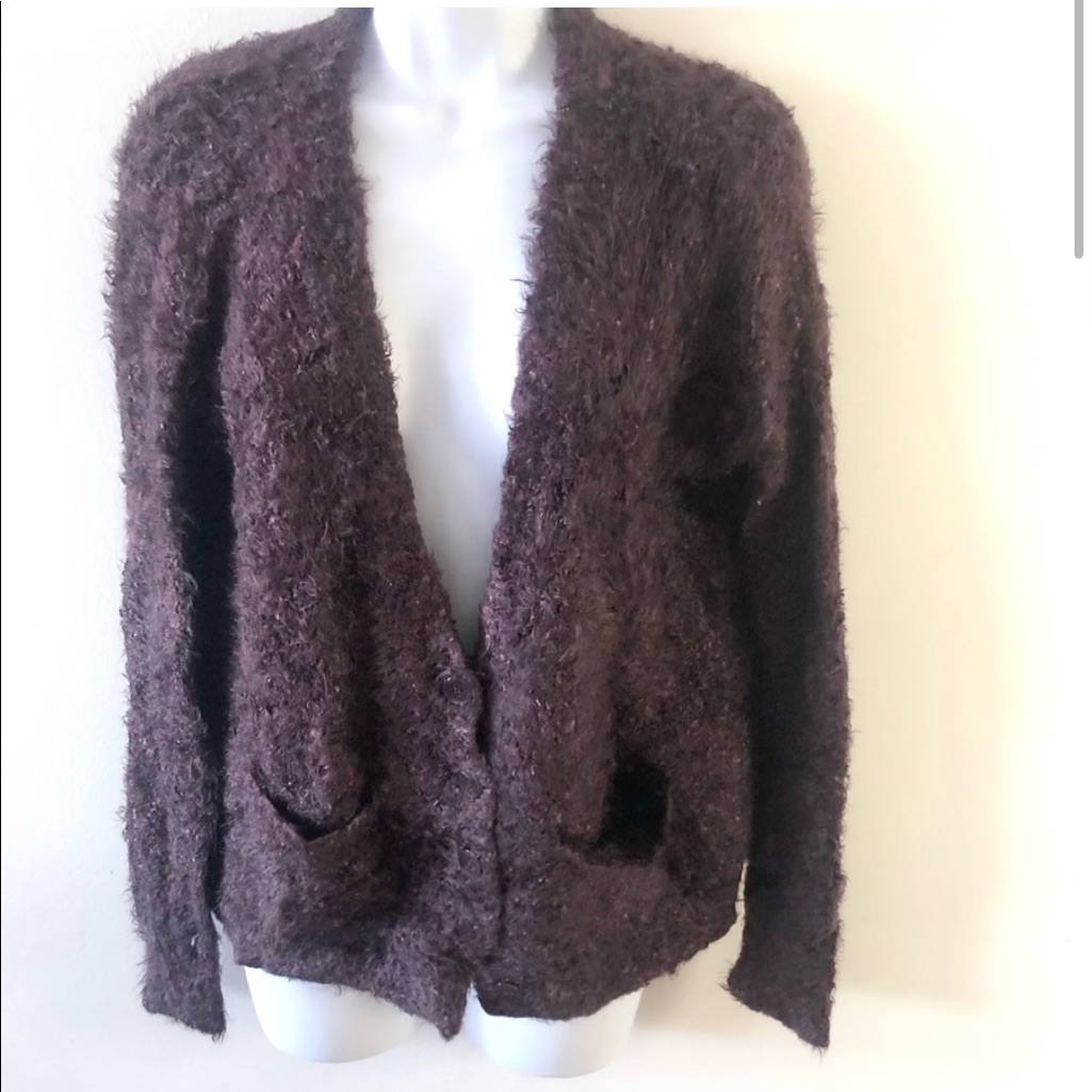 Topshop Cardigan, V-Neck, Button Down, Purple, Size 2